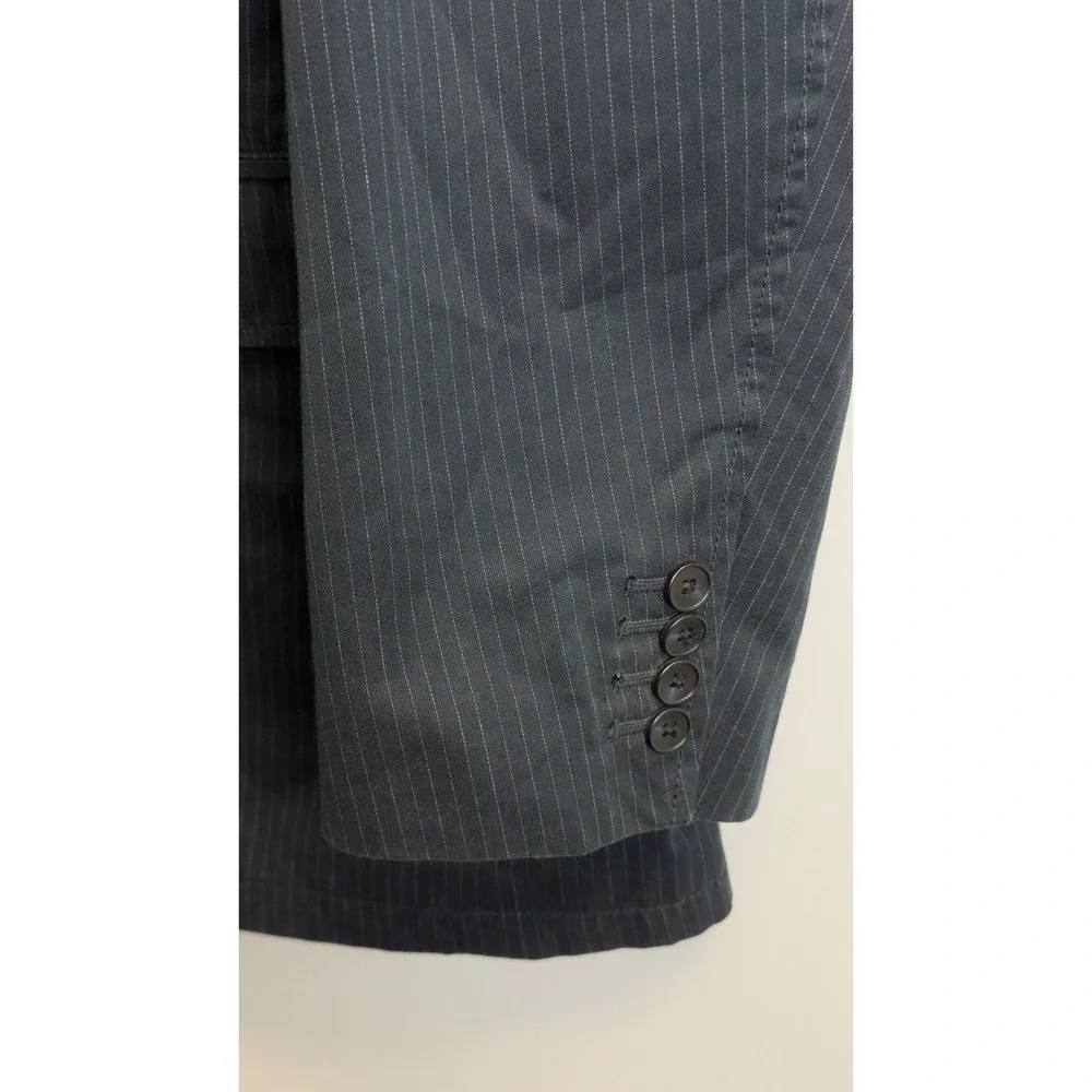 Gap‎ Mens Navy Blue Pinstripe Cotton Blazer Sport Coat Jacket XL Unstructured